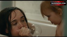 6. Ellen Page Nude in Bathtub with Baby – Tallulah