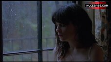 3. Zooey Deschanel Pokies Through Top – Winter Passing