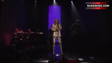 1. Miley Cyrus Jacket on Naked Body – Saturday Night Live