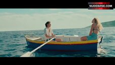 1. Lily James in Blue Bikini – Mamma Mia! Here We Go Again