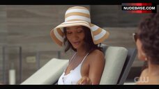 23. Sexy Greta Onieogou in White Bikini – All American