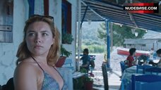 100. Florence Pugh in Bikini on Beach – The Little Drummer Girl
