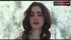 34. Lily Collins Lying Nude on Groung – To The Bone