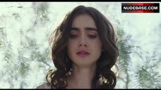 56. Lily Collins Lying Nude on Groung – To The Bone