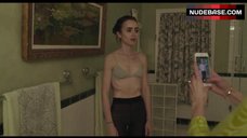 89. Sexy Lily Collins in Bra – To The Bone