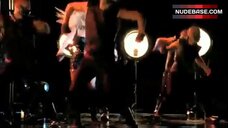 23. Britney Spears in Short Leather Dress – Hold It Against Me