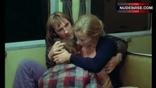 7. Brigitte Fossey Topless in Train – Going Places